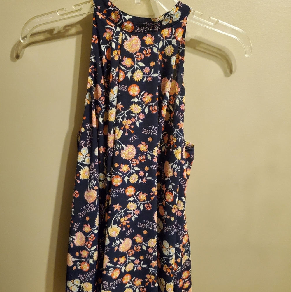 Navy floral long tunic